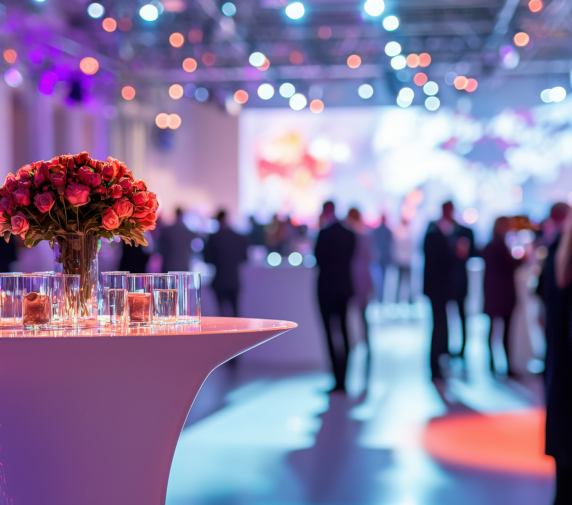 Decorative flower arrangement for corporate events